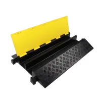 Černo-žlutý gumový kabelový most (2x75x95) FLOMA CPR19 - délka 90 cm, šířka 58 cm, výška 8,8 cm