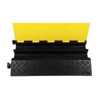 Černo-žlutý gumový kabelový most (2x75x95) FLOMA CPR19 - délka 90 cm, šířka 58 cm, výška 8,8 cm