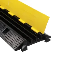 Černo-žlutý gumový kabelový most (3x32x32) FLOMA CPR98 - délka 100 cm, šířka 30 cm, výška 5 cm