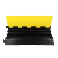 Černo-žlutý gumový kabelový most (3x55x65) FLOMA CPR63 - délka 88,5 cm, šířka 49 cm, výška 7 cm