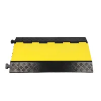 Černo-žlutý gumový kabelový most (5x32x35) FLOMA CPR21 - délka 90 cm, šířka 50 cm, výška 5 cm