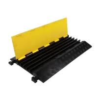 Černo-žlutý gumový kabelový most (5x32x35) FLOMA CPR21 - délka 90 cm, šířka 50 cm, výška 5 cm