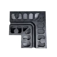 Černo-žlutý gumový rohový kabelový most (1x30x30) FLOMA CPR11 - délka 30 cm, šířka 30 cm, výška 4 cm