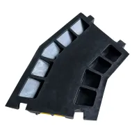 Černo-žlutý gumový rohový kabelový most (2x32x32) FLOMA CPR83 - délka 43 cm, šířka 25 cm, výška 5 cm