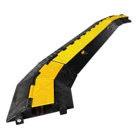 Černo-žlutý gumový rohový kabelový most (2x32x32) FLOMA CPR83 - délka 43 cm, šířka 25 cm, výška 5 cm