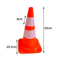 Oranžový plastový (PVC) dopravní reflexní kužel FLOMA CF46 - délka 29,5 cm, šířka 29,5 cm, výška 50 cm
