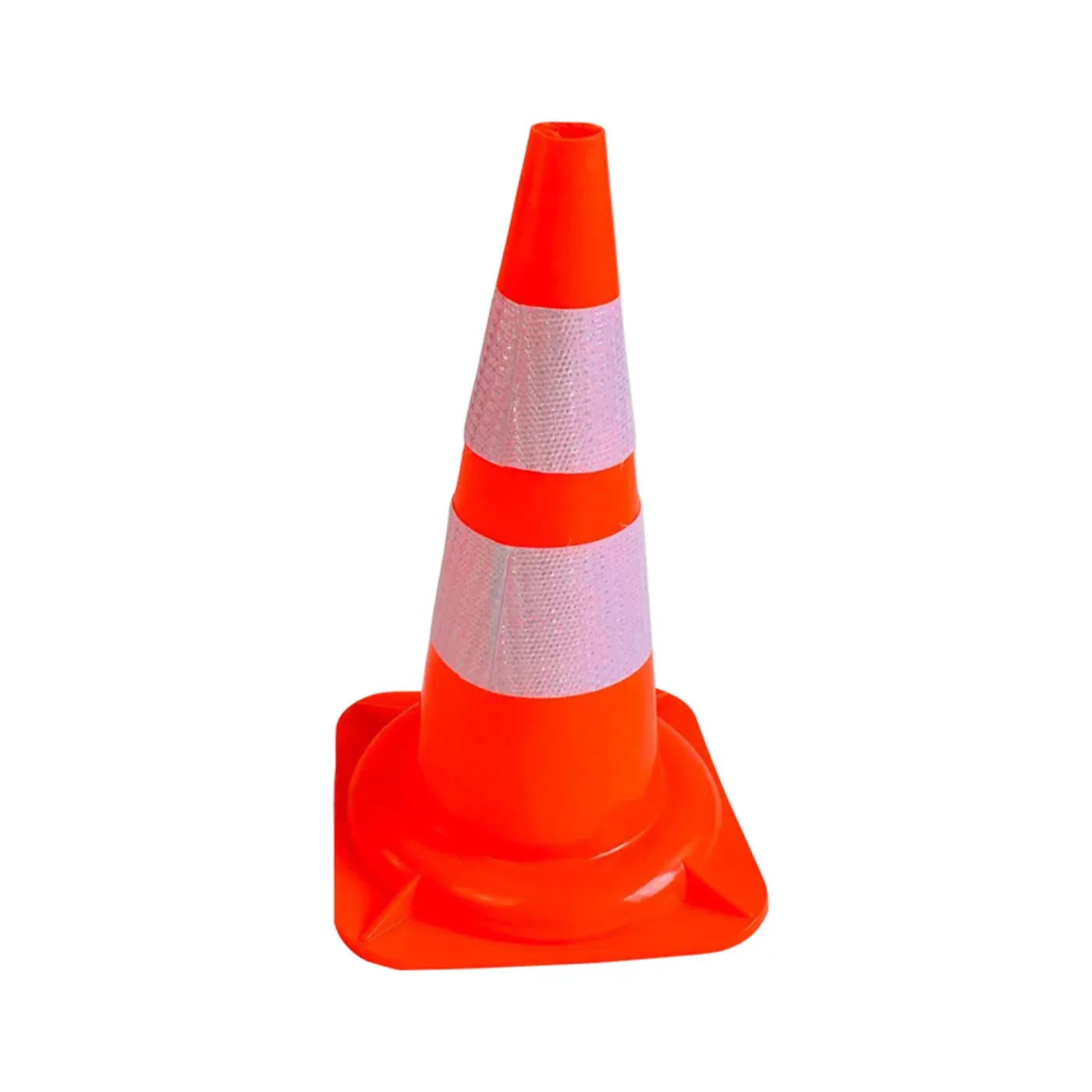 Oranžový plastový (PVC) dopravní reflexní kužel FLOMA CF46 - délka 29,5 cm, šířka 29,5 cm, výška 50 cm