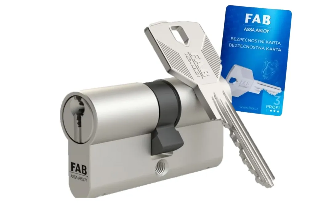 FAB 3*** PROFI 30/45,BDNS, 5 klíčů, oboustranná saténový nikl