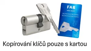FAB 3*** PROFI 40/60,BDNS, 3 klíčů, oboustranná saténový nikl