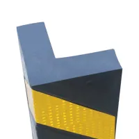 Černo-žlutá gumová ochrana rohů zdí, stěn FLOMA WP19 - délka 60 cm, šířka 15 x 15 cm, tloušťka 5 cm