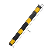 Černo-žlutá gumová ochrana rohů zdí, stěn FLOMA WP41 - délka 150 cm, šířka 10 x 10 cm, tloušťka 1 cm