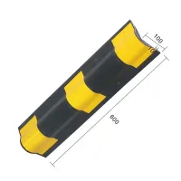 Černo-žlutá gumová ochrana rohů zdí, stěn FLOMA WP41 - délka 60 cm, šířka 10 x 10 cm, tloušťka 1 cm