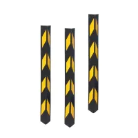 Černo-žlutá gumová ochrana rohů zdí, stěn FLOMA WP93 - délka 150 cm, šířka 10 x 10 cm, tloušťka 1 cm