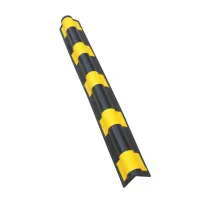 Černo-žlutá gumová ochrana rohů zdí, stěn FLOMA WP41 - délka 100 cm, šířka 10 x 10 cm, tloušťka 1 cm