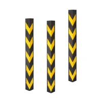Černo-žlutá gumová ochrana rohů zdí, stěn FLOMA WP93 - délka 100 cm, šířka 10 x 10 cm, tloušťka 1 cm
