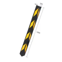 Černo-žlutá gumová ochrana rohů zdí, stěn FLOMA WP93 - délka 120 cm, šířka 10 x 10 cm, tloušťka 1 cm