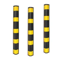 Černo-žlutá gumová ochrana rohů zdí, stěn FLOMA WP41 - délka 100 cm, šířka 10 x 10 cm, tloušťka 1 cm