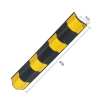 Černo-žlutá gumová ochrana rohů zdí, stěn FLOMA WP41 - délka 80 cm, šířka 10 x 10 cm, tloušťka 1 cm