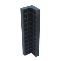 Černo-žlutá gumová ochrana rohů zdí, stěn FLOMA WP19 - délka 60 cm, šířka 15 x 15 cm, tloušťka 5 cm