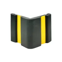 Černo-žlutá gumová ochrana rohů zdí, stěn s ocelovou výstuhou FLOMA WP80 - délka 100 cm, šířka 10 x 10 cm, tloušťka 1 cm