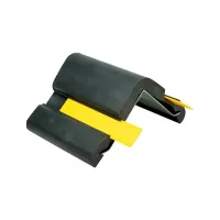 Černo-žlutá gumová ochrana rohů zdí, stěn s ocelovou výstuhou FLOMA WP80 - délka 100 cm, šířka 10 x 10 cm, tloušťka 1 cm