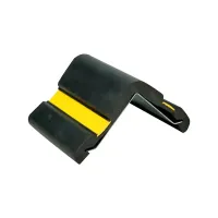 Černo-žlutá gumová ochrana rohů zdí, stěn s ocelovou výstuhou FLOMA WP80 - délka 100 cm, šířka 10 x 10 cm, tloušťka 1 cm