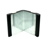 Černo-žlutá gumová ochrana rohů zdí, stěn s ocelovou výstuhou FLOMA WP80 - délka 100 cm, šířka 10 x 10 cm, tloušťka 1 cm