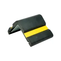 Černo-žlutá gumová ochrana rohů zdí, stěn s ocelovou výstuhou FLOMA WP80 - délka 100 cm, šířka 10 x 10 cm, tloušťka 1 cm