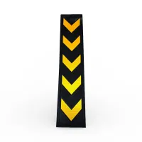 Černo-žlutá gumová reflexní ochrana zdí, stěn FLOMA WP14 - délka 100 cm, šířka 20 cm, tloušťka 0,8 cm