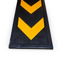 Černo-žlutá gumová reflexní ochrana zdí, stěn FLOMA WP14 - délka 100 cm, šířka 20 cm, tloušťka 0,8 cm