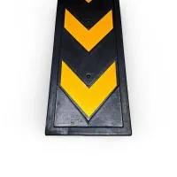 Černo-žlutá gumová reflexní ochrana zdí, stěn FLOMA WP14 - délka 100 cm, šířka 20 cm, tloušťka 0,8 cm