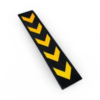 Černo-žlutá gumová reflexní ochrana zdí, stěn FLOMA WP14 - délka 100 cm, šířka 20 cm, tloušťka 0,8 cm