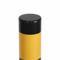 Černo-žlutá ocelová sklopná parkovací zábrana FLOMA PB10 - výška 60 cm, tloušťka 7 cm