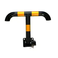 Černo-žlutá ocelová sklopná parkovací zábrana FLOMA PB20 - délka 55 cm, výška 40 cm, tloušťka 7 cm