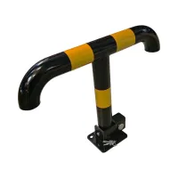 Černo-žlutá ocelová sklopná parkovací zábrana FLOMA PB20 - délka 55 cm, výška 40 cm, tloušťka 7 cm