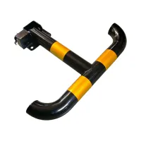 Černo-žlutá ocelová sklopná parkovací zábrana FLOMA PB20 - délka 55 cm, výška 40 cm, tloušťka 7 cm