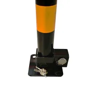 Černo-žlutá ocelová sklopná parkovací zábrana FLOMA PB20 - délka 55 cm, výška 40 cm, tloušťka 7 cm