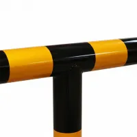 Černo-žlutá ocelová sklopná parkovací zábrana FLOMA PB20 - délka 55 cm, výška 40 cm, tloušťka 7 cm