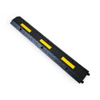 Černo-žlutý gumový kabelový most (2x20x20) FLOMA - délka 100 cm, šířka 15 cm, výška 3 cm