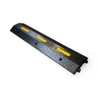 Černo-žlutý gumový kabelový most (2x30x30) FLOMA - délka 100 cm, šířka 22 cm, výška 4,5 cm