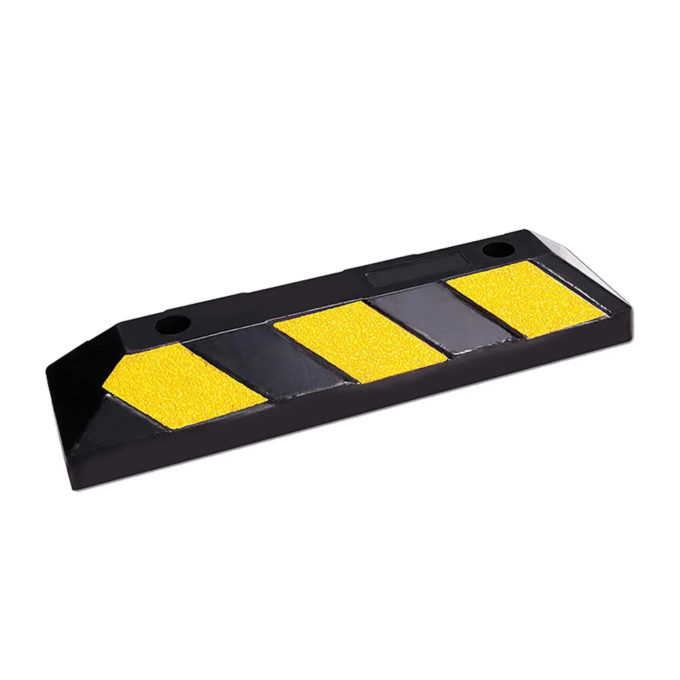 Černo-žlutý gumový parkovací doraz FLOMA WS31 - délka 56 cm, šířka 16 cm, výška 10 cm