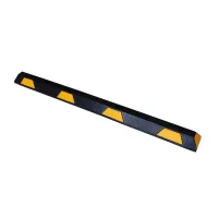 Černo-žlutý gumový parkovací doraz FLOMA WS44 - délka 183 cm, šířka 15 cm, výška 10 cm