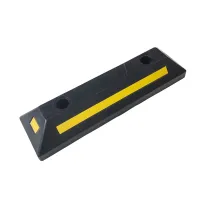 Černo-žlutý gumový parkovací doraz FLOMA WS71 - délka 54 cm, šířka 15 cm, výška 10 cm