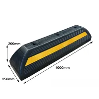 Černo-žlutý gumový parkovací doraz FLOMA WS96 - délka 100 cm, šířka 25 cm, výška 20 cm