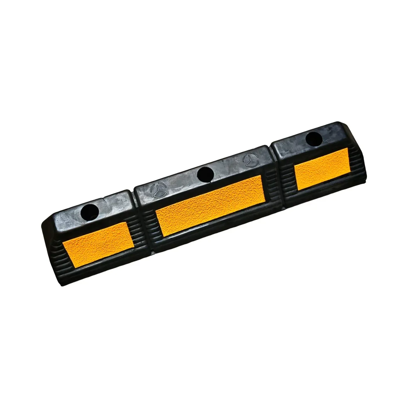 Černo-žlutý gumový parkovací reflexní doraz FLOMA - délka 57 cm, šířka 11,5 cm, výška 8 cm