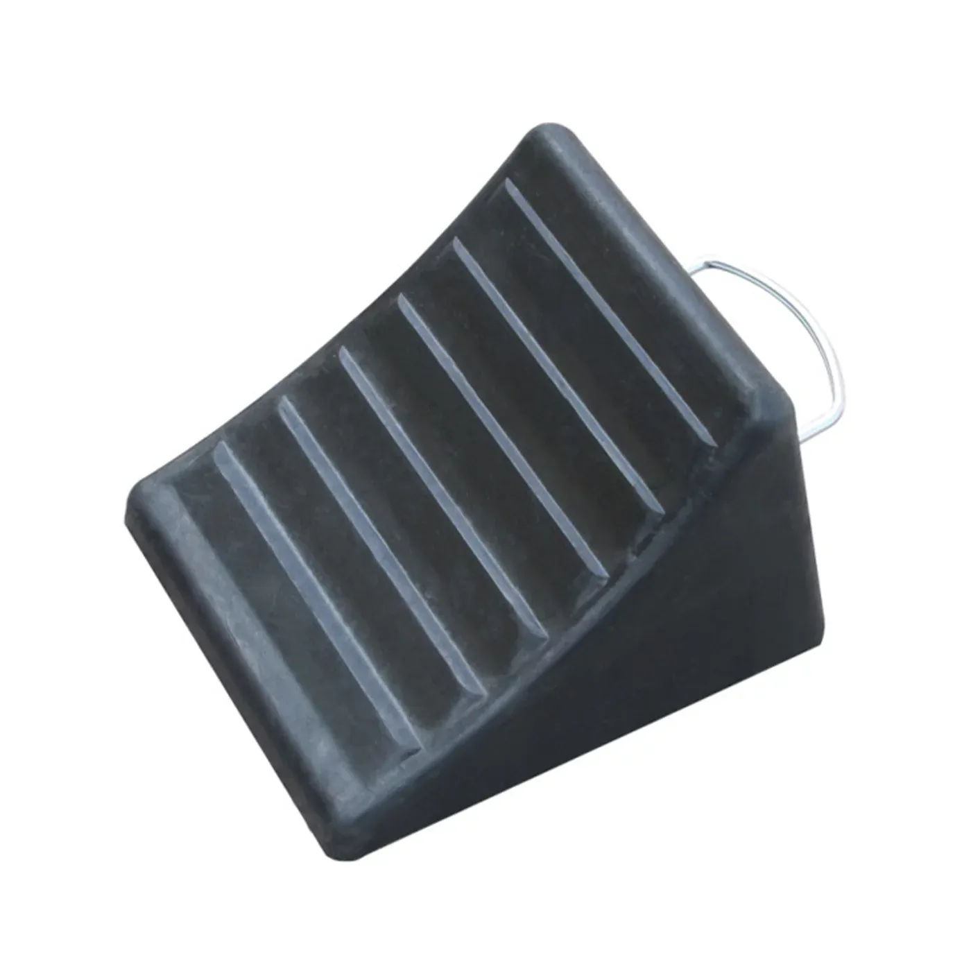 Černý gumový zakládací klín pod kola FLOMA WCF32 - délka 17 cm, šířka 15 cm, výška 11 cm