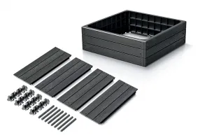 Černý plastový vyvýšený stohovatelný záhon GH14 - délka 75,6 cm, šířka 75,6 cm, výška 25 cm