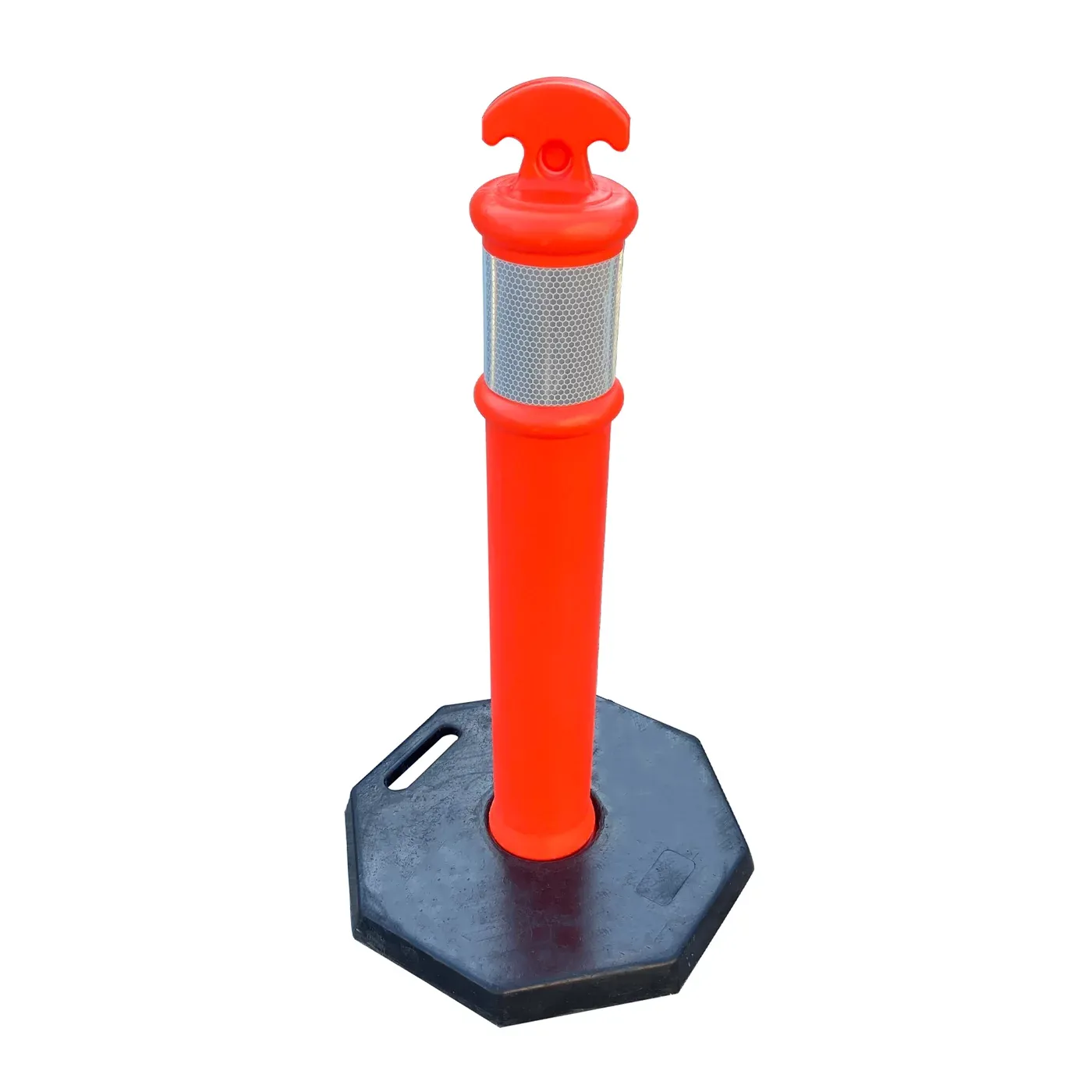 Červený plastový (PE) sloupek s gumovým podstavcem FLOMA BWB91 - průměr 14 cm, výška 74 cm