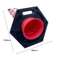 Červený plastový (PE) sloupek s gumovým podstavcem FLOMA BWB91 - průměr 24 cm, výška 118 cm