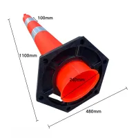 Červený plastový (PE) sloupek s gumovým podstavcem FLOMA BWB91 - průměr 24 cm, výška 110 cm